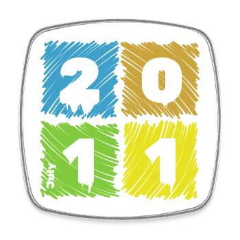 Patches colorées pour le 15e anniversaire depuis 07/2011 - Magnet carré - blanc - Devant