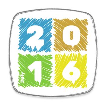 10. Geburtstag Farbige Patches since 07/2016 - Viereckiger Kühlschrankmagnet - Weiß - Vorne