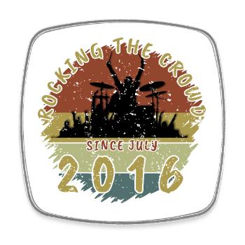 10th Birthday Rocking the crowd DRM 07/2016 - Square fridge magnet - white - Front