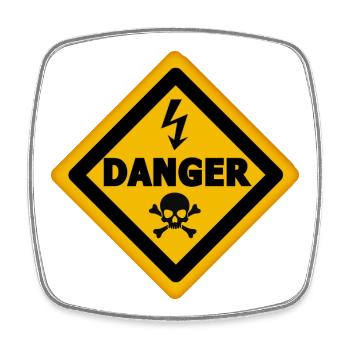 Danger of Death- Danger Decal Panel - Square fridge magnet - white - Front
