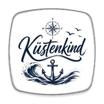 Coastal Child | Maritime Accessories and T-Shirts - Square fridge magnet - white - Front
