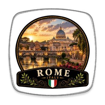 Italy Holidays Old Town Mediterranean Holidays Channel - Square fridge magnet - white - Front