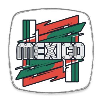 Mexico - Viereckiger Kühlschrankmagnet - Weiß - Vorne