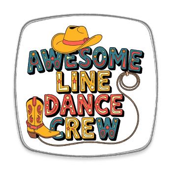 Cowboy Line Dance Crew - Viereckiger Kühlschrankmagnet - Weiß - Vorne