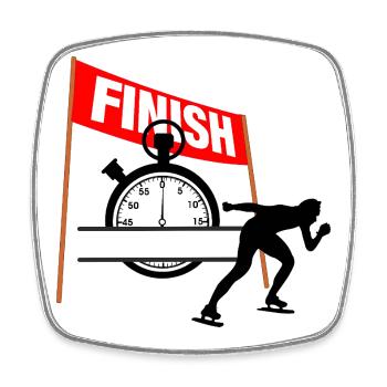 Skating Finish Time - Square fridge magnet - white - Front