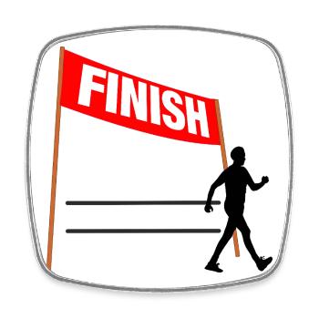Walking Finish Custom Men - Square fridge magnet - white - Front