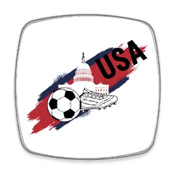 USA Football USA Soccer Fan Trikot - Viereckiger Kühlschrankmagnet - Weiß - Vorne