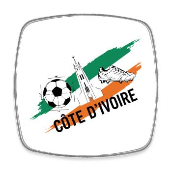 Côte d'Ivoire Football Maillot Ivory Coast Soccer - Magnet carré - blanc - Devant