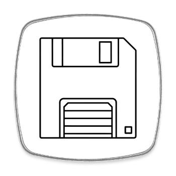 Diskette - Viereckiger Kühlschrankmagnet - Weiß - Vorne