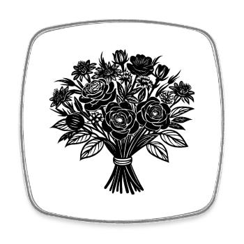 flower bouquet - Square fridge magnet - white - Front