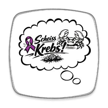 Krebs-Kämpfer - Scheiss Krebs - Viereckiger Kühlschrankmagnet - Weiß - Vorne
