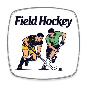 Joueur de hockey sur gazon - Magnet carré - blanc - Devant