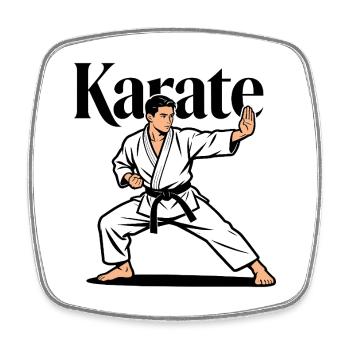 Karate Martial Arts - Square fridge magnet - white - Front