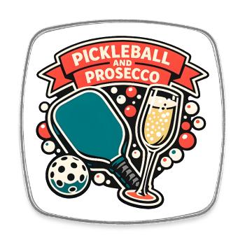 Pickleball Prosecco Moment - Square fridge magnet - white - Front