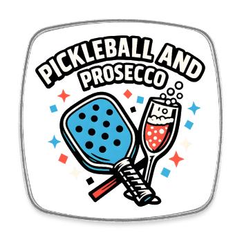 Pickleball Prosecco Fusion - Square fridge magnet - white - Front