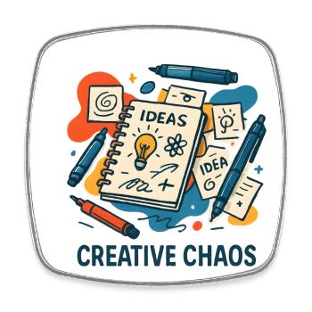 Livre d’idées créatives de chaos - Magnet carré - blanc - Devant