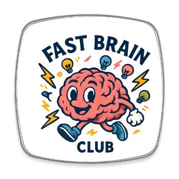 Fast Mind Club - Square fridge magnet - white - Front