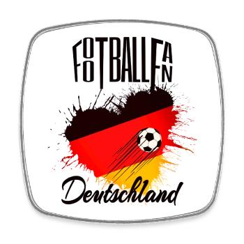 Fussball Fan Deutschland - Viereckiger Kühlschrankmagnet - Weiß - Vorne