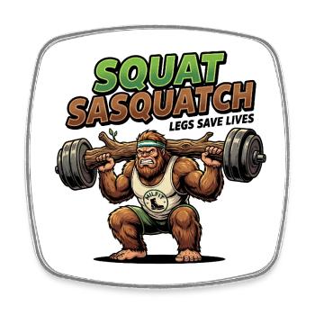 Sasquatch Squat Power - Viereckiger Kühlschrankmagnet - Weiß - Vorne