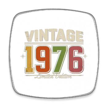 Vintage 1976 Limited Edition - Viereckiger Kühlschrankmagnet - Weiß - Vorne
