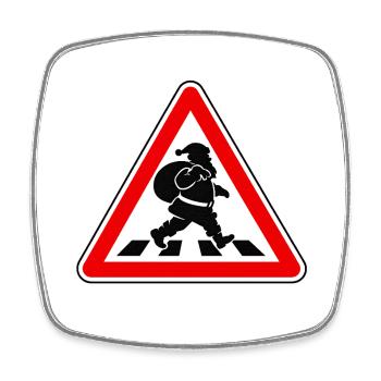 Santa Claus crossing . KI generiert - Viereckiger Kühlschrankmagnet - Weiß - Vorne