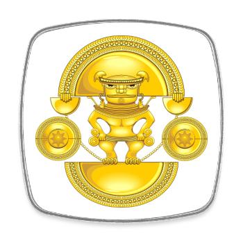 Golden Shaman - Square fridge magnet - white - Front