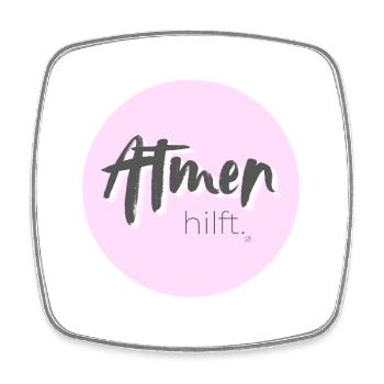 Atmen hilft – Elegantes Design in Rosa - Viereckiger Kühlschrankmagnet - Weiß - Vorne