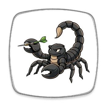 Skorpion mit Darts - Viereckiger Kühlschrankmagnet - Weiß - Vorne
