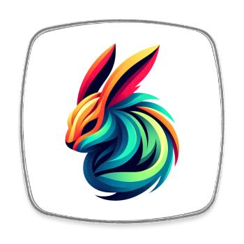 Rainbow Bunny Colour Swirl - Square fridge magnet - white - Front