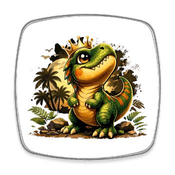 Stolzer kleiner T-Rex – Süßes Dinosaurier Shirt - Viereckiger Kühlschrankmagnet - Weiß - Vorne