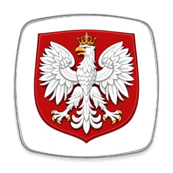 Polen Wappen T-Shirt – Weißer Adler mit Krone - Viereckiger Kühlschrankmagnet - Weiß - Vorne