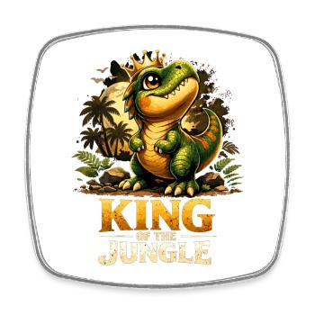 T-Rex King of the Jungle – Stolzer Dino Shirt - Viereckiger Kühlschrankmagnet - Weiß - Vorne