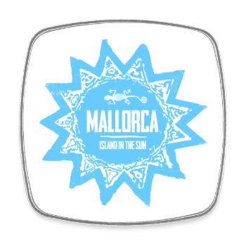 Mallorca Insel in der Sonne Logo - Viereckiger Kühlschrankmagnet - Weiß - Vorne