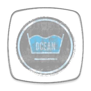 Ozean Krone Wellen Logo - Viereckiger Kühlschrankmagnet - Weiß - Vorne