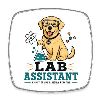 Lab Assistent Hund Illustration - Labrador Merch - Viereckiger Kühlschrankmagnet - Weiß - Vorne