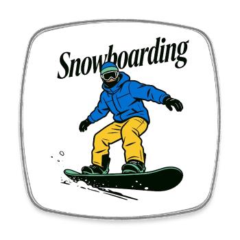 Snowboarder - Viereckiger Kühlschrankmagnet - Weiß - Vorne