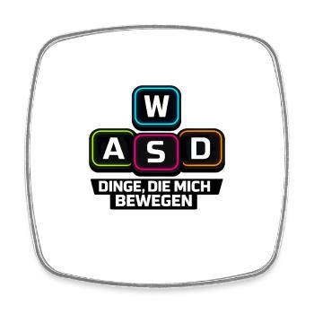 W A S D Dinge die mich bewegen PC Gamer - Viereckiger Kühlschrankmagnet - Weiß - Vorne