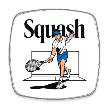 Squash Tennis Padel - Magnet carré - blanc - Devant