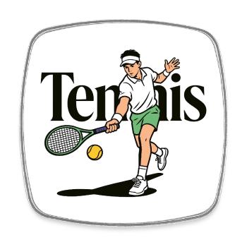 Tennis-Padel - Viereckiger Kühlschrankmagnet - Weiß - Vorne