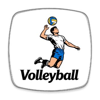 Volleyballvolleyball - Viereckiger Kühlschrankmagnet - Weiß - Vorne