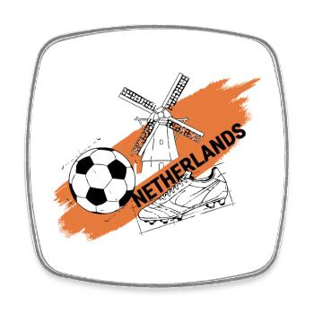 Netherlands Football Holland Soccer Fan Jersey - Square fridge magnet - white - Front