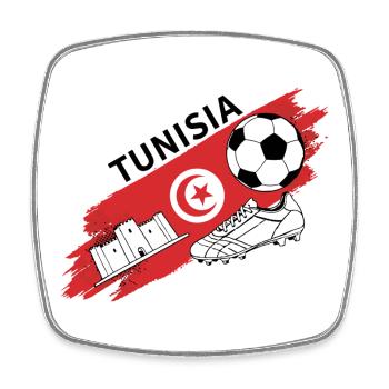 Tunesien Fußball Tunesien Fußball-Fantrikot - Viereckiger Kühlschrankmagnet - Weiß - Vorne