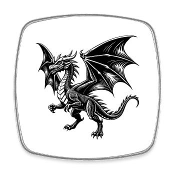 Flying dragon - Square fridge magnet - white - Front