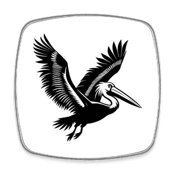 Flying Pelican - Square fridge magnet - white - Front