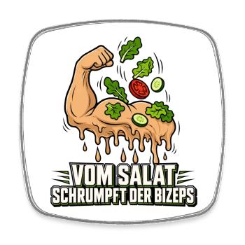 Vom Salat schrumpft der Bizeps - Viereckiger Kühlschrankmagnet - Weiß - Vorne