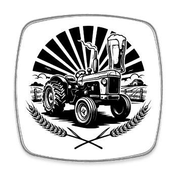 Tracteur, tracteur, machines agricoles, agriculture - Magnet carré - blanc - Devant