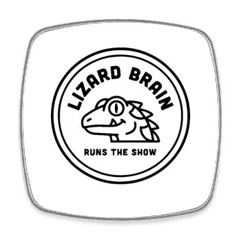 Cerveau de lézard Psychologie du cerveau de lézard Reptile dans - Magnet carré - blanc - Devant