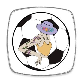 Soccer Girl - Magnet carré - blanc - Devant