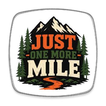 Trail Running - Just One More Mile - Square fridge magnet - white - Front