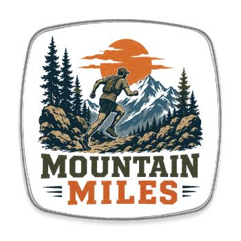 Trailrunning – Bergmeilen - Viereckiger Kühlschrankmagnet - Weiß - Vorne